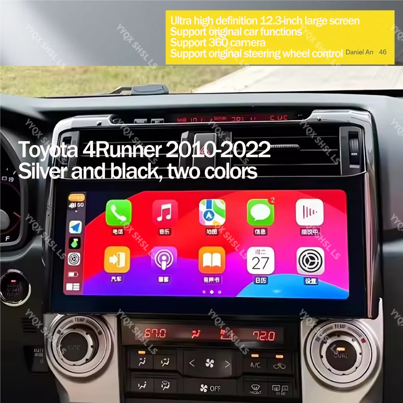 لتويوتا 4 عداء 2010-2022 12.3 بوصة تعمل باللمس أندرويد Carplay راديو السيارة مشغل ستيريو الوسائط المتعددة الملاحة الوسائط المتعددة