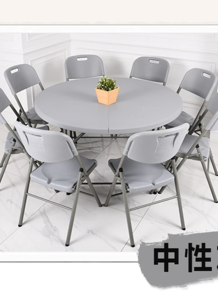 Pqf Folding round Table round Plastic Large round Table Folding Table