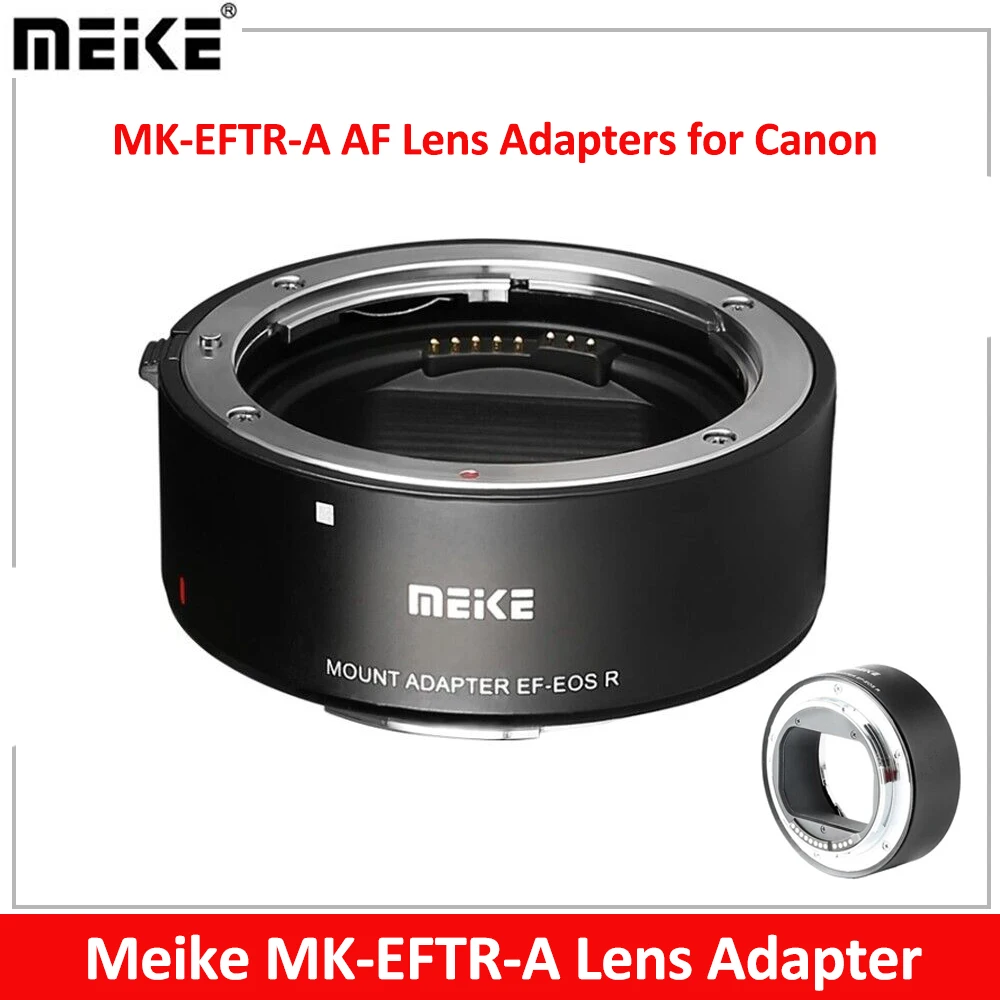 

Meike MK-EFTR-A Auto-Focus Lens Adapter Metal Mount Adapter Ring for Canon EF Lens to EOS-R EOS-RP R5 R6 and RED Komodo Cameras