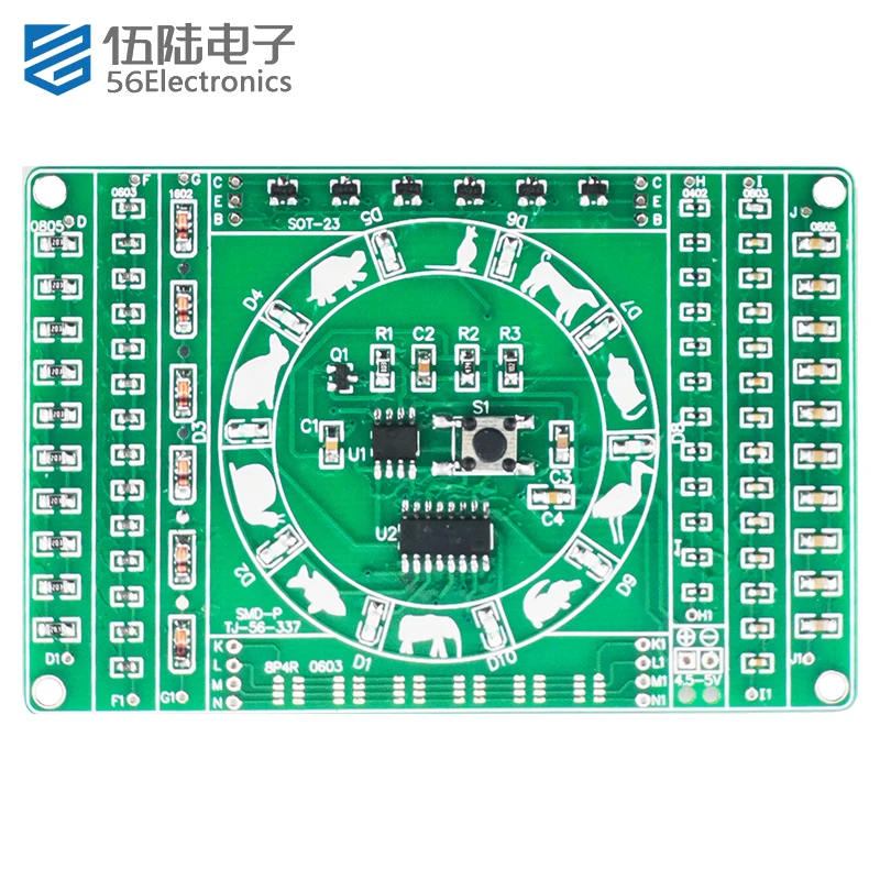 NE555+4017 Rotating Flow Lamp Welding Electronic DIY Kit Self Assembly Electronic Components Factory Supplies