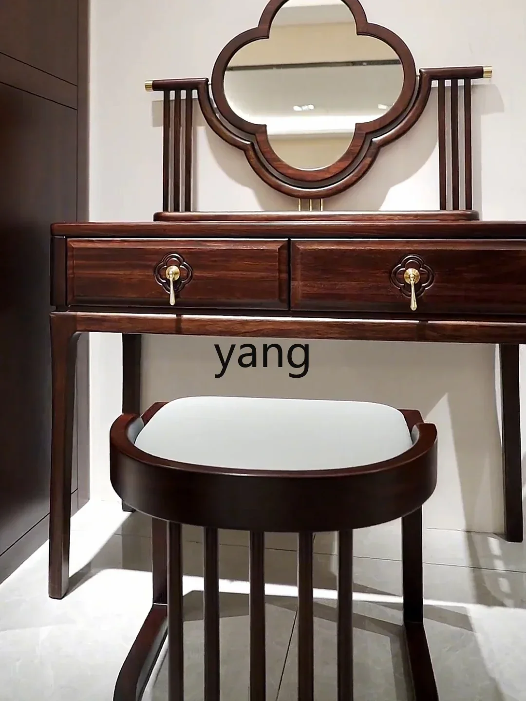 

Yjq ebony dresser bedroom modern simple solid wood storage table makeup table