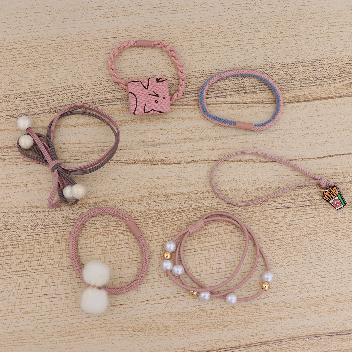 

Pearl Hair Set Elastic Girl Ponytail Holders Cute Stretchable Bands Hairstyles Bracelet Daily Girl Ponytail Holders Use
