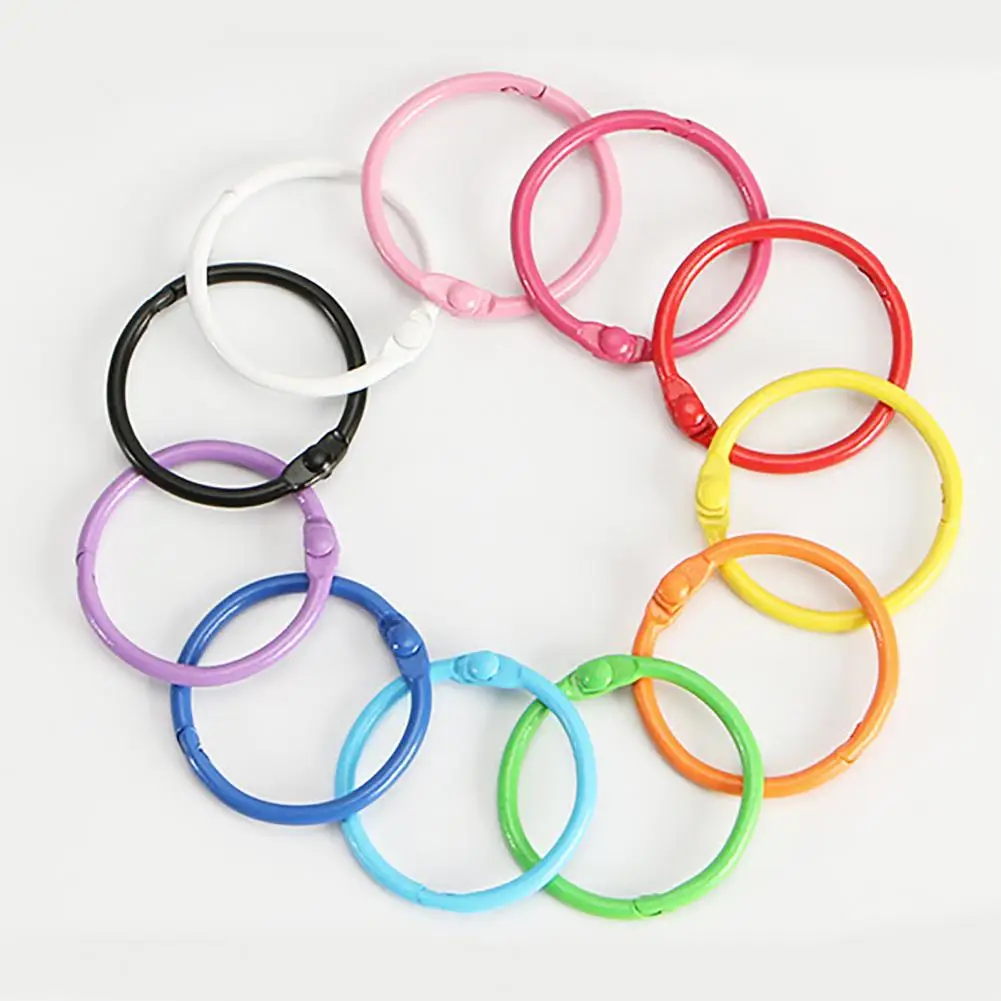 Colorful Binder Rings Colorful Metal Binder Rings Versatile Office School Supplies for Document Organization Keychains Notebooks