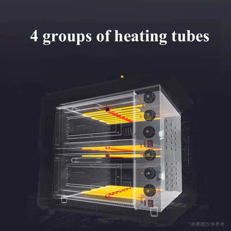 Commercial Double-layer Large-capacity Pizza Tart Cake Double-layer Independent Temperature Control Multifunction Oven Provided
