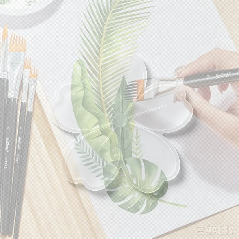 4Pcs Serrated Shape Paintbrush Set Unique Leaf Art Brushes Perfect Birthday Gift for Art Students Painting Enthusiasts