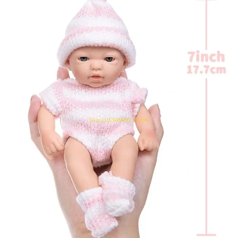 Reborns réalistes Small Baby Doll Life Like Infant Doll Educational Toy 18cm J0mf