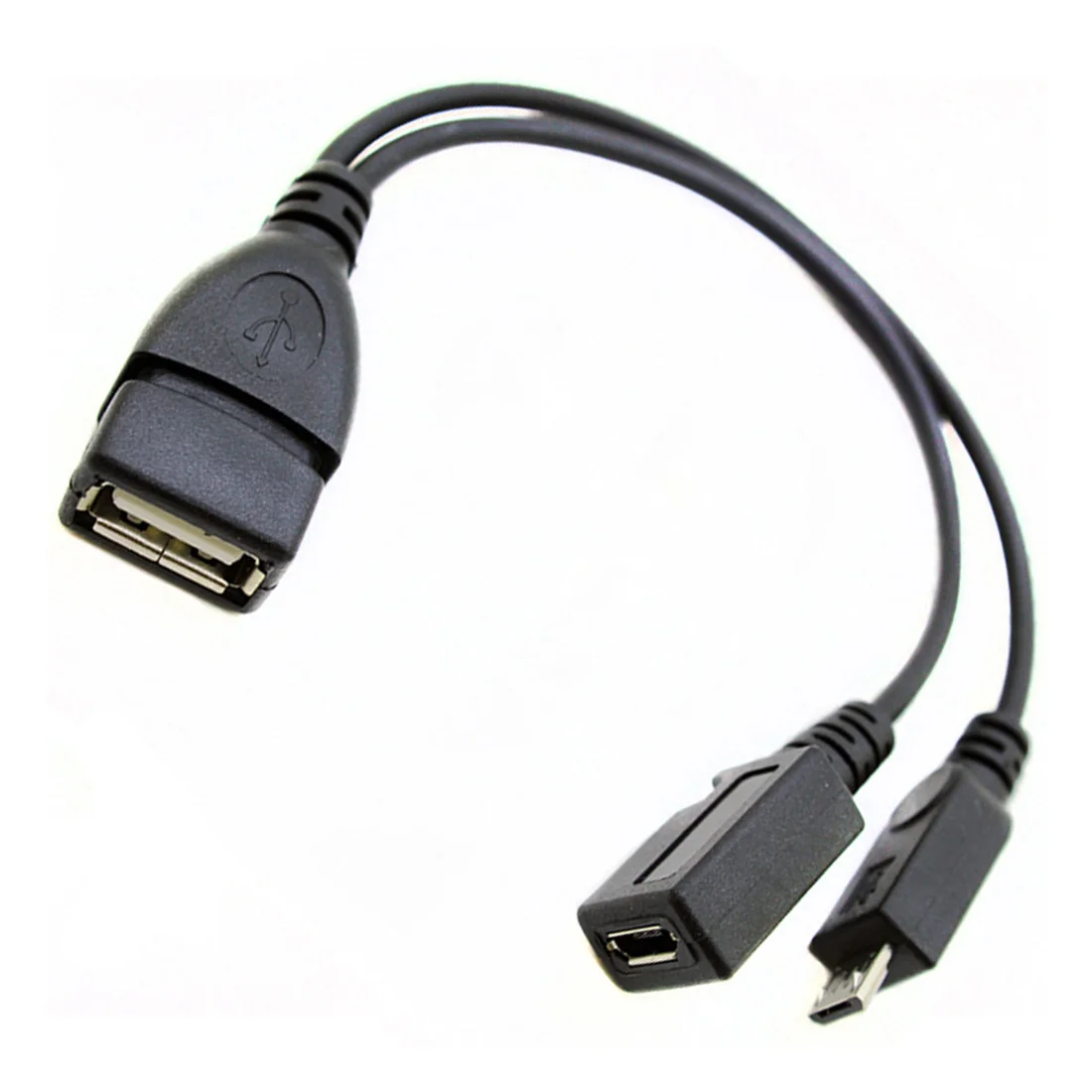 10Pcs 2 in 1 OTG Micro-USB Host Power Y Splitter USB Adapter to Mini 5 Pin Male Female Cable for Streaming Sticks Etc