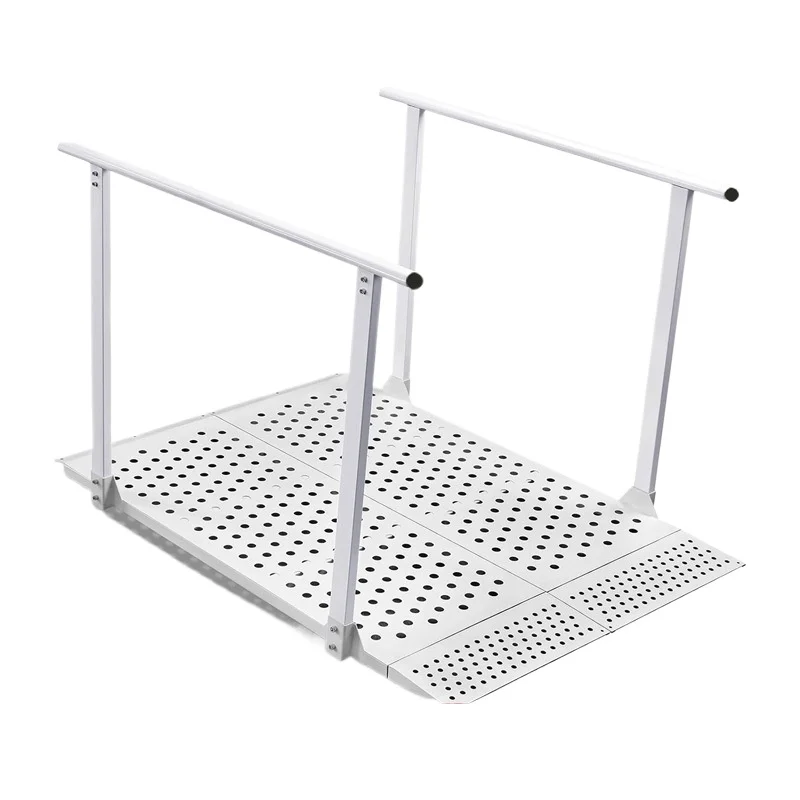 Heavy duty foldable wheelchair ramp with handrails, portable step ramp pad