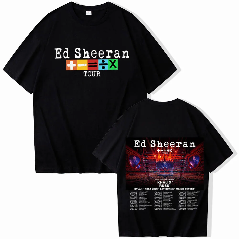 Ed Sheeran Mathematics Tour Time 2024 T-Shirts Ed Sheeran Black Shirts Unisex