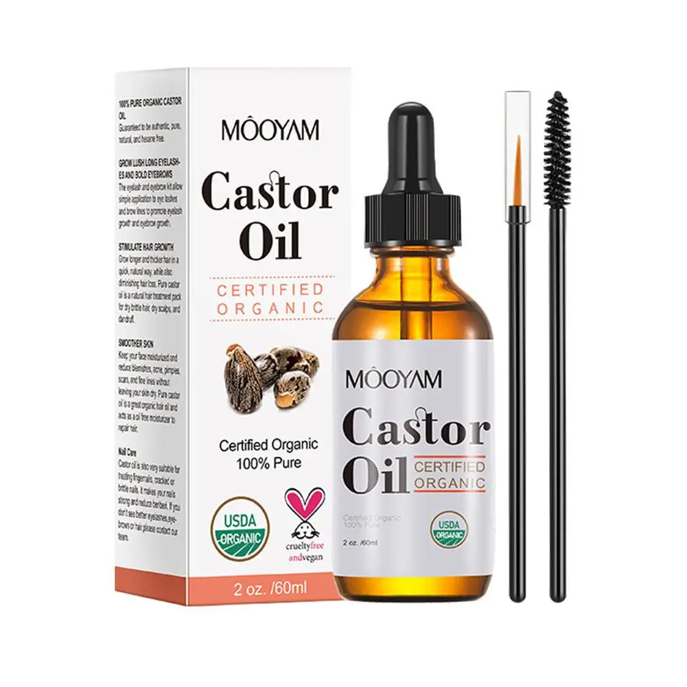 Ricinusolie Haar Wimper Wenkbrauwen Groei Etherische Olie Voorkomen Huidveroudering Castor Essence Moisturizer Huidverzorging Gezond Voor Vrouwen