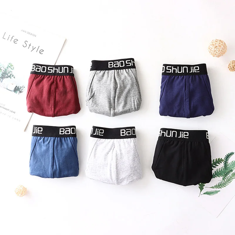 10PCS men\'s underwear comfortable breathable men\'s briefs casual solid color cotton underwear for men