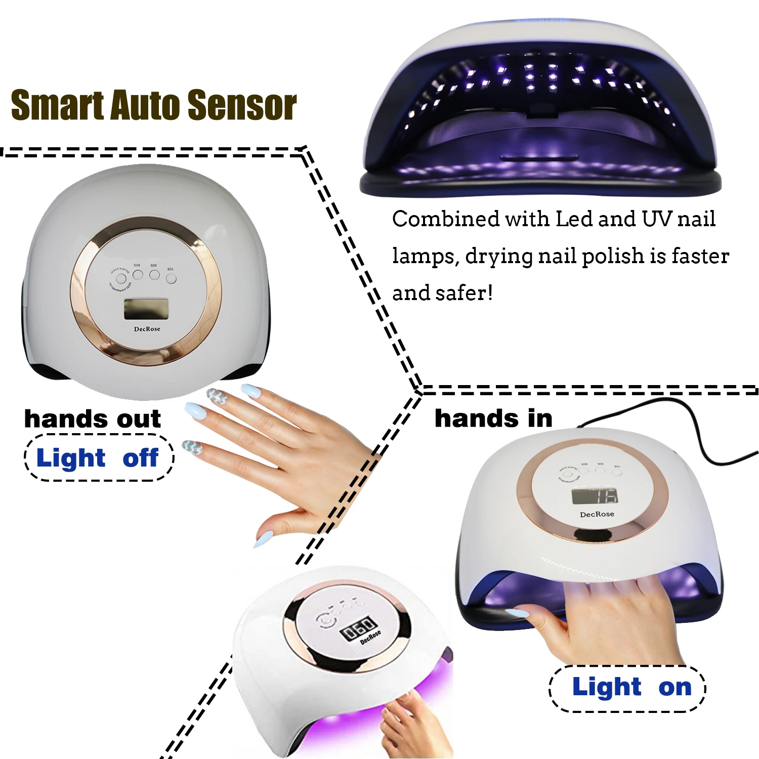 168 واط 42 المصابيح مسمار تجفيف مصباح للتقليم المهنية Led الأشعة فوق البنفسجية تجفيف مصباح مع الاستشعار التلقائي أدوات معدات صالون الأظافر الذكية