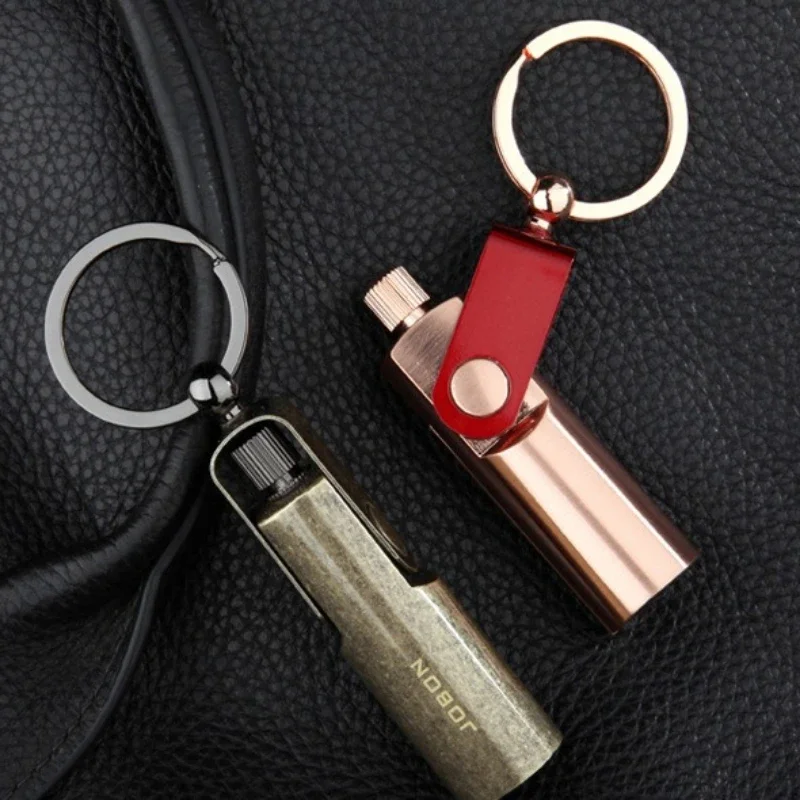 2026 Retro 10000 Times Match Lighter with Keychain Metal Waterproof Lighter Outdoor Survival Tool Men's Smoking Accessories