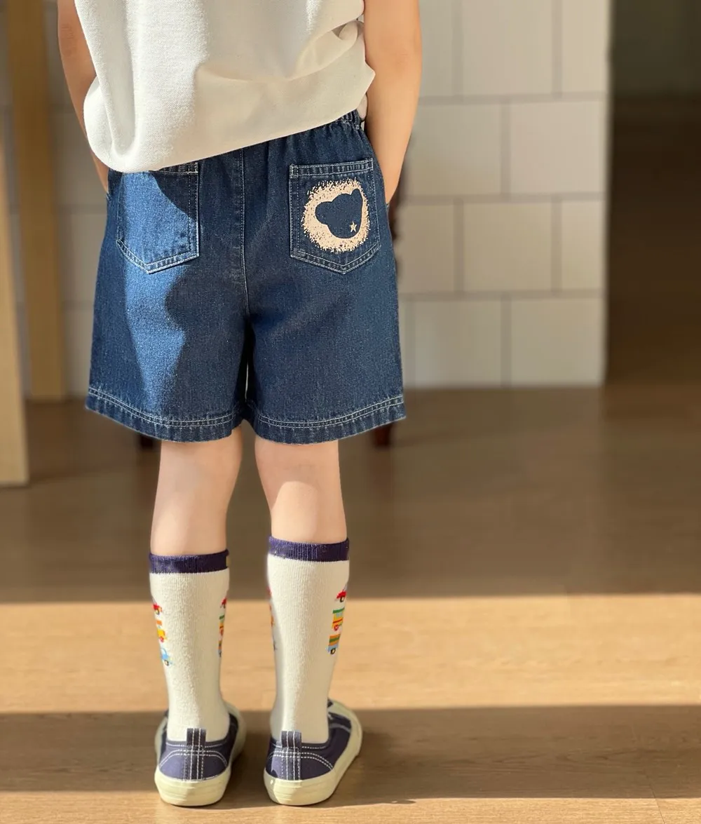 kids shorts kids girls clothes toddler boy clothing Blue denim shorts Soft and comfortable children's denim shorts