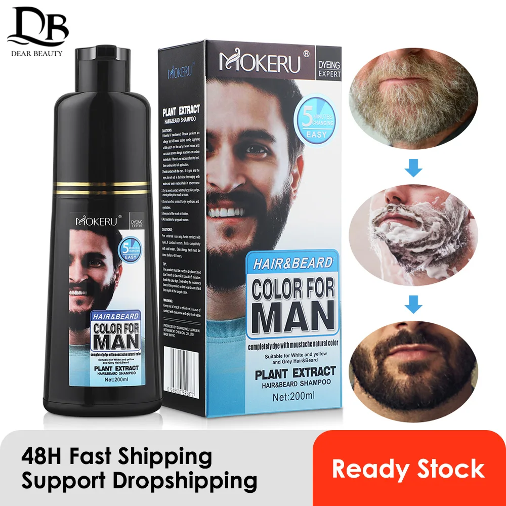 100% Natural Beard Dye Cream Men Mustache Beard Cream Natural Black Dye Wax Fast Color Long Lasting Black Beard Care Tint Cream