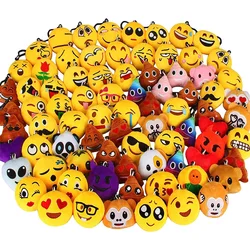 50pcs Cute Plush Keychain Mini Expression Keychain Keyring Women Handbag Car Key Holder Girl Backpack Pendant Toys For Kids Gift