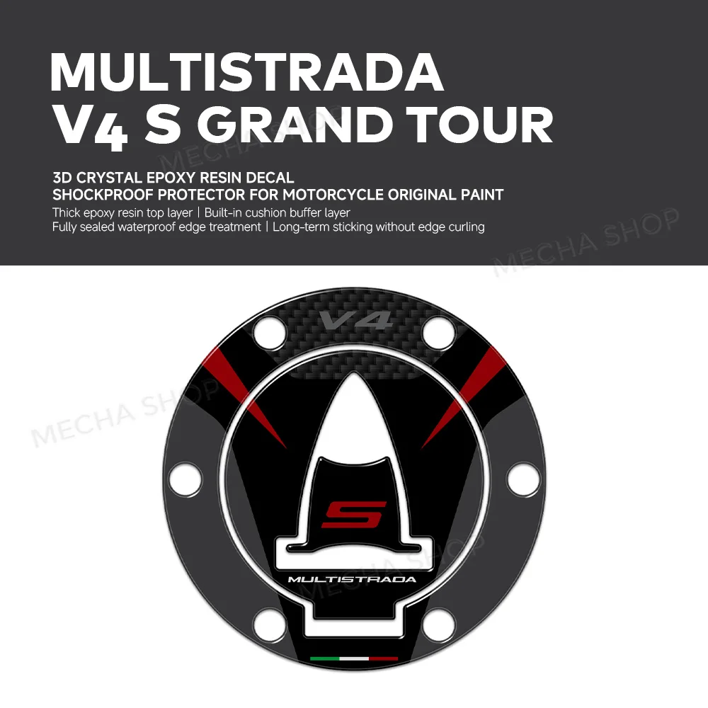 For Multistrada V4 2021-2026 Motorcycle Fuel Tank Cap Sticker Decal Protection Kit