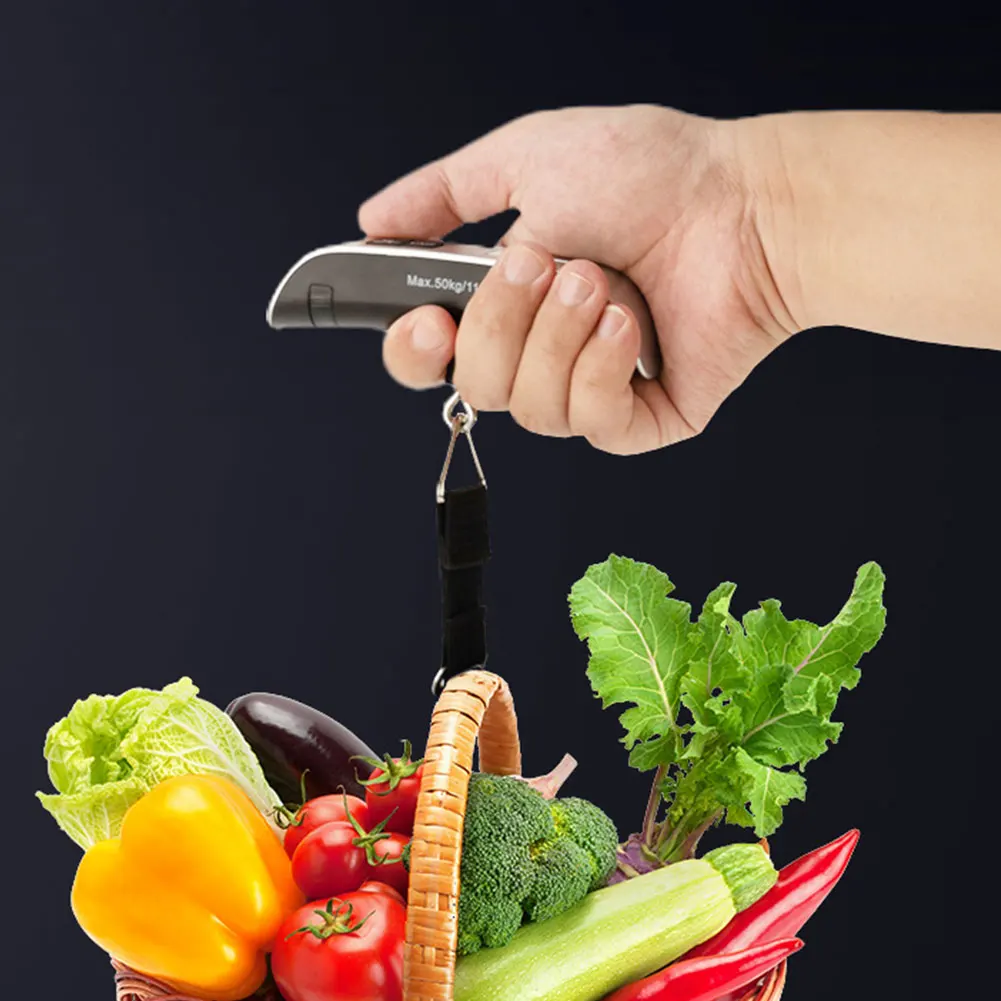 50 кг/110 фунтов портативные цифровые весы для багажа, ЖК-дисплей, карманные электронные весы для чемодана, дорожные весы, дорожные весы