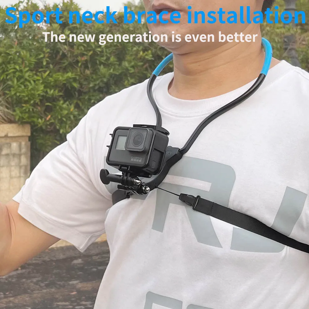 Крепление на шею для gopro, держатель на шею «свободные руки» для ленивых, носимый держатель для смартфона, Монтажный кронштейн для Xiaomi Samsung Insta360, аксессуары