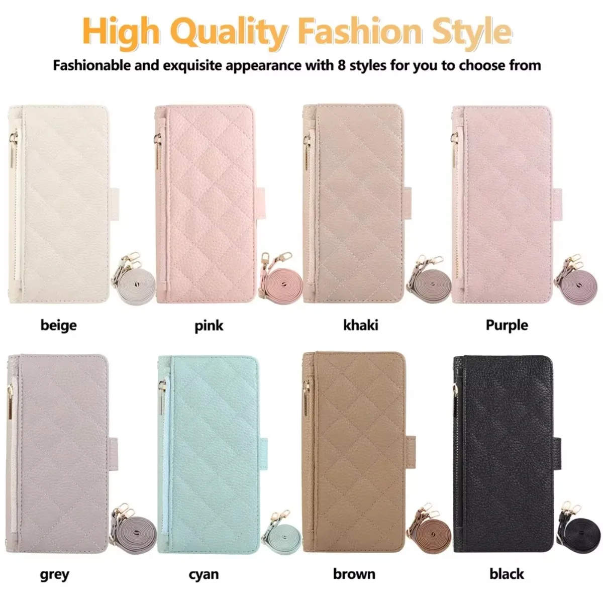 Mirror Wallet Crossbody Phone Case For iPhone 17 Air 16 Pro Max 16E 15 14 Plus 13 12 11 7 8 SE Card Holder Strap Leather Cover