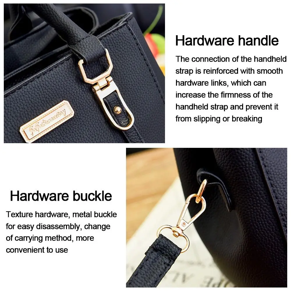 Simple Fashion Shoulder Bags PU Leather Solid Color Ladies Handbags with Pendant Large Capacity Embossed Crossbody Bag