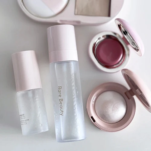 Spray fijador 4 en 1, Base hidratante, imprimación difusora de poros, crema de larga duración, colorete, espejo, brillo, polvo, maquillaje para mujer