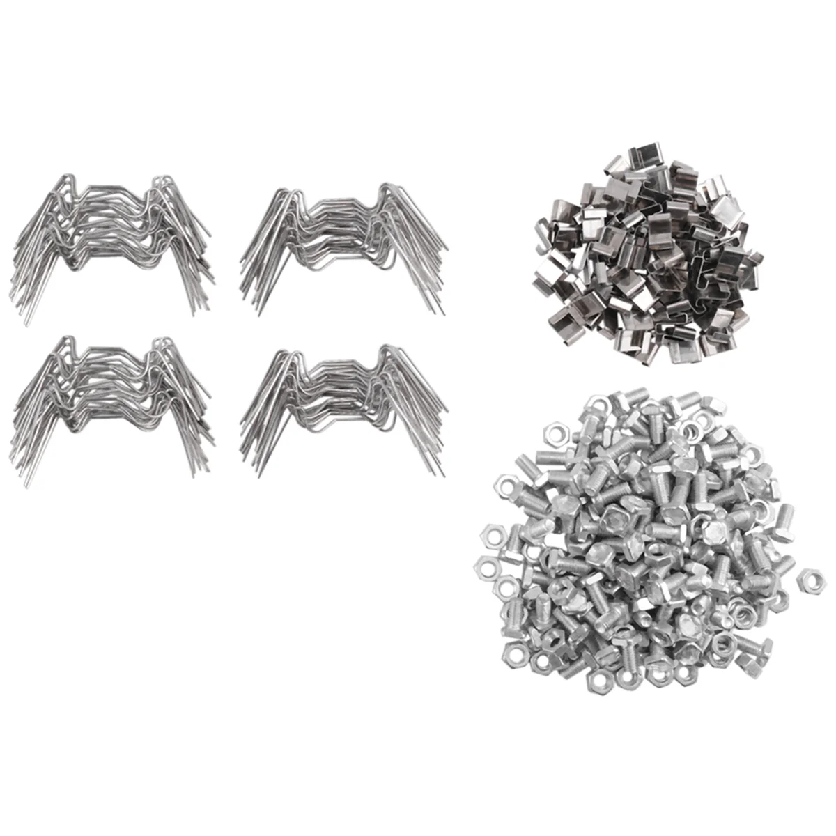 ABKM 400Pcs Greenhouse Repair Kit Include 100 Glazing Clips W Wire Clips 100Z Overlap Clips and 100 Greenhouse Nuts and Bolts