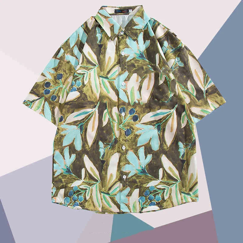 

2025 New Camisas De Hombre Coconut Tree Creative Hawaiian Shirt 3D Digital Printed Beach Shirt Trend Short Sleeve Shirt Mens Top