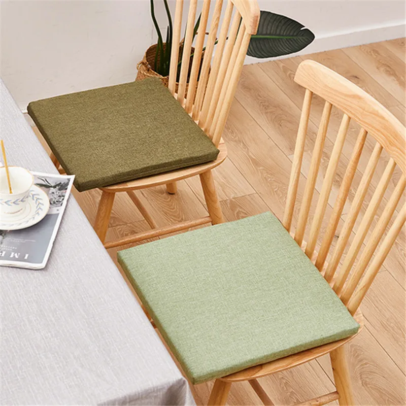 Simple Four Seasons Cotton Linen Cushion Office Chair Mat Removable Washable Cushions with Zipper Home Decor Dining Chair Mat ​