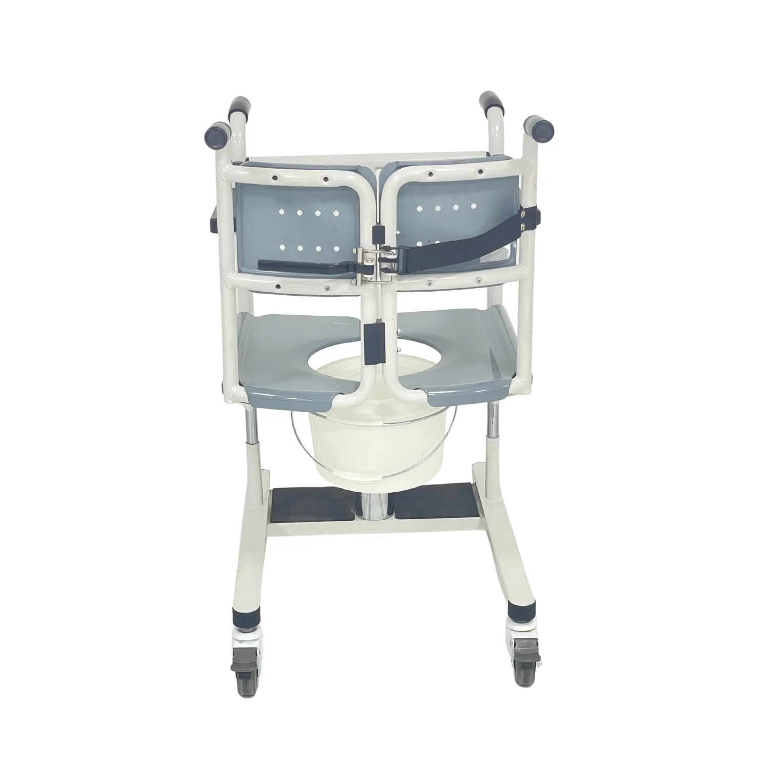 Home Care or Health Care Toilet Commode Folding Commode Shower Lift Transfer Chair Wheelchair with Bedpan