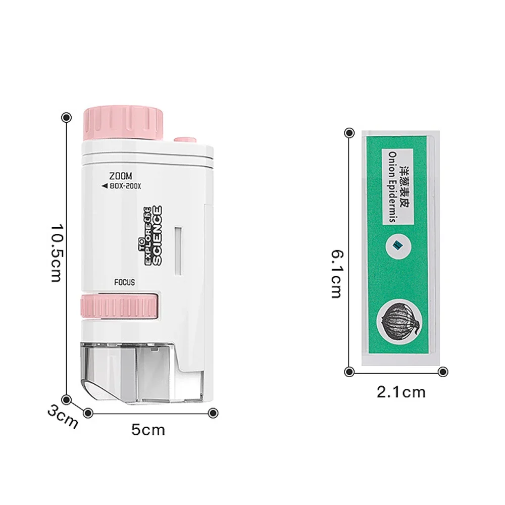 Kids Microscope 80x -200 x Portable Microscope Set Pocket Science Microscope Kids Microbiology Learning