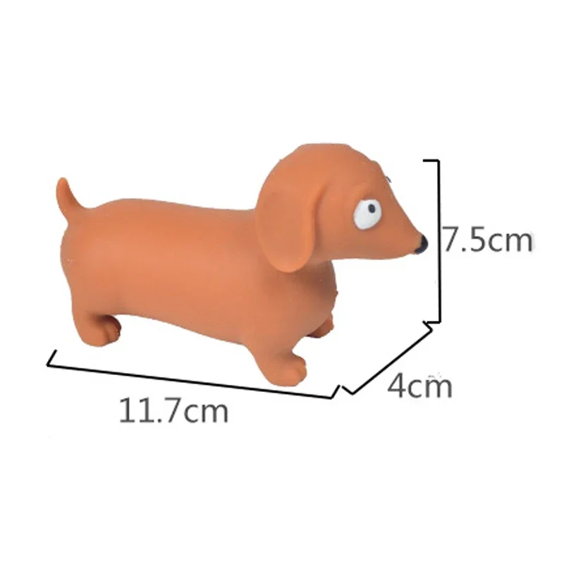 1 PCS Random Creative Decompression Simulation Sausage Dog Toy Pinch Music Sand Elastic Stretch Deformation Dog Vent Squeeze Toy