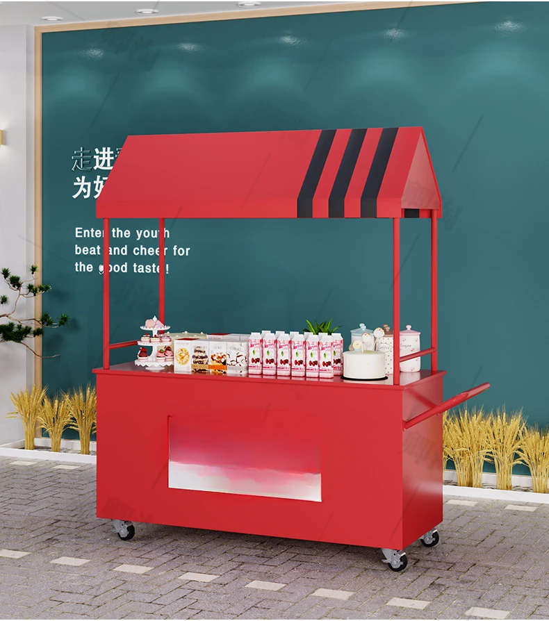 Iron float stall, handcart display rack, snack cart, night market, mobile booth