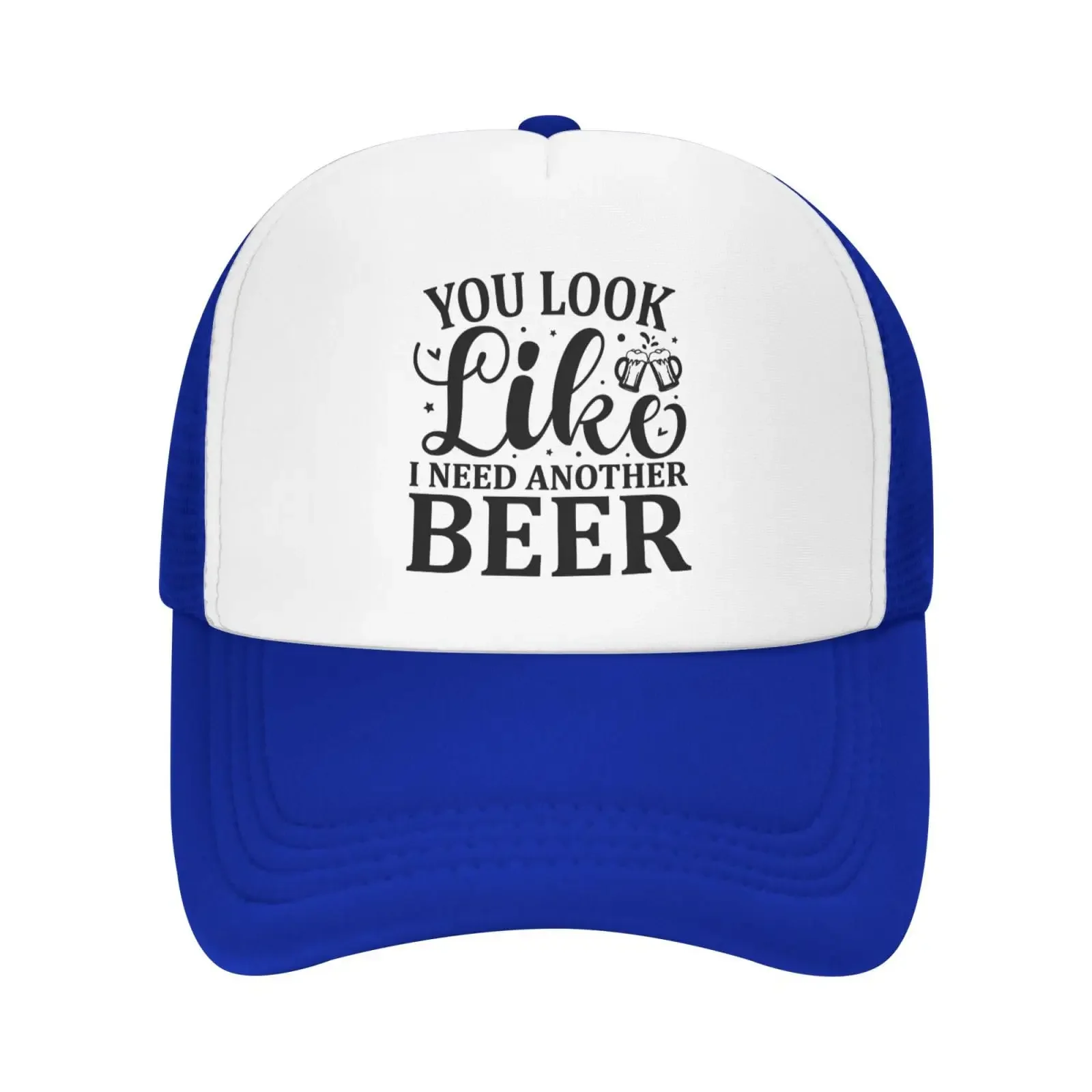 Oversized Brim, Stand Out in Style You Look Like I Need A Beer Mesh Hat Funny Drinking Baseball Cap