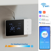 Smart Tuya WiFi Thermostat for Gas Boiler Heating /Cooling Powered by Battery/USB Works With Alexa Google Home