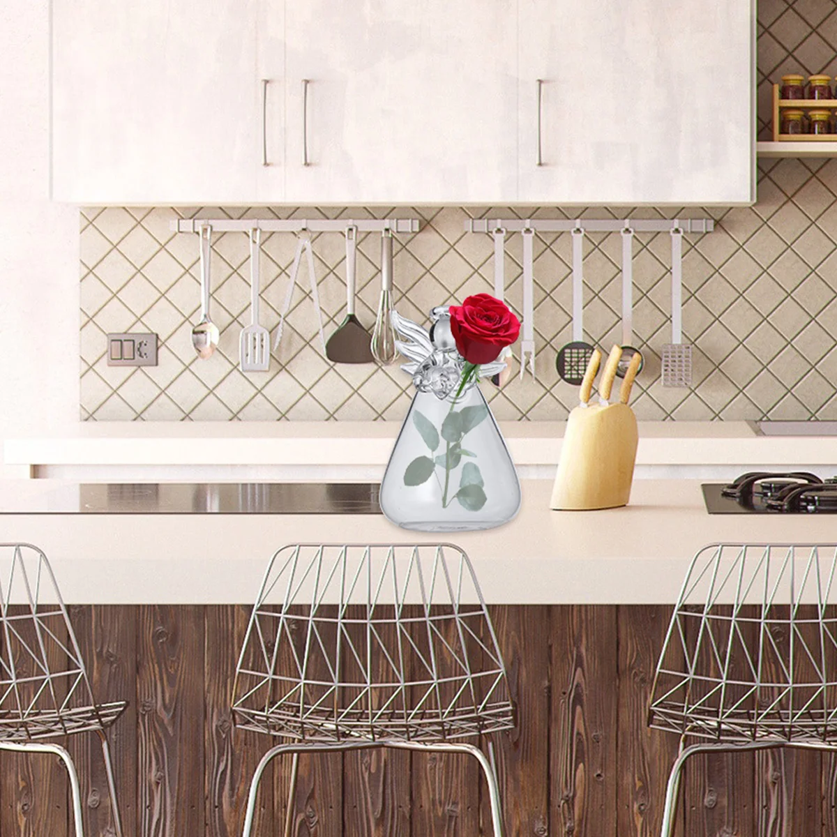 

Transparent Angel Vase Hanging Delicate Glass Ceiling Home Decoration Creative Plant Holder Hanging Vase Home Decoration