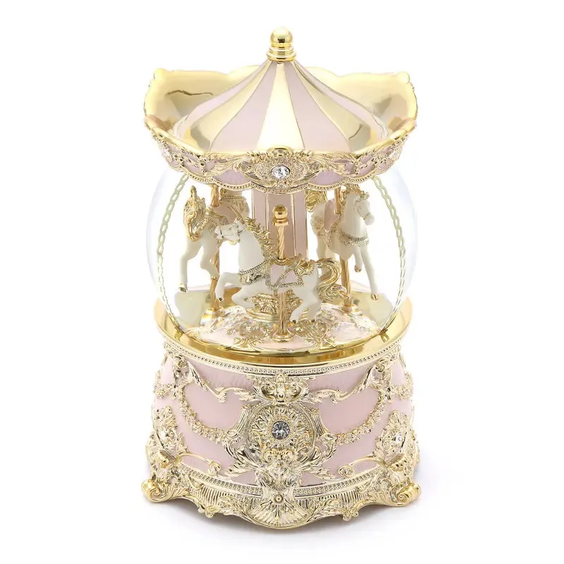 Crystal Ball Music Box – Cute Princess Carousel Lamp | Girl-Heart Birthday Gift for Children & Girls