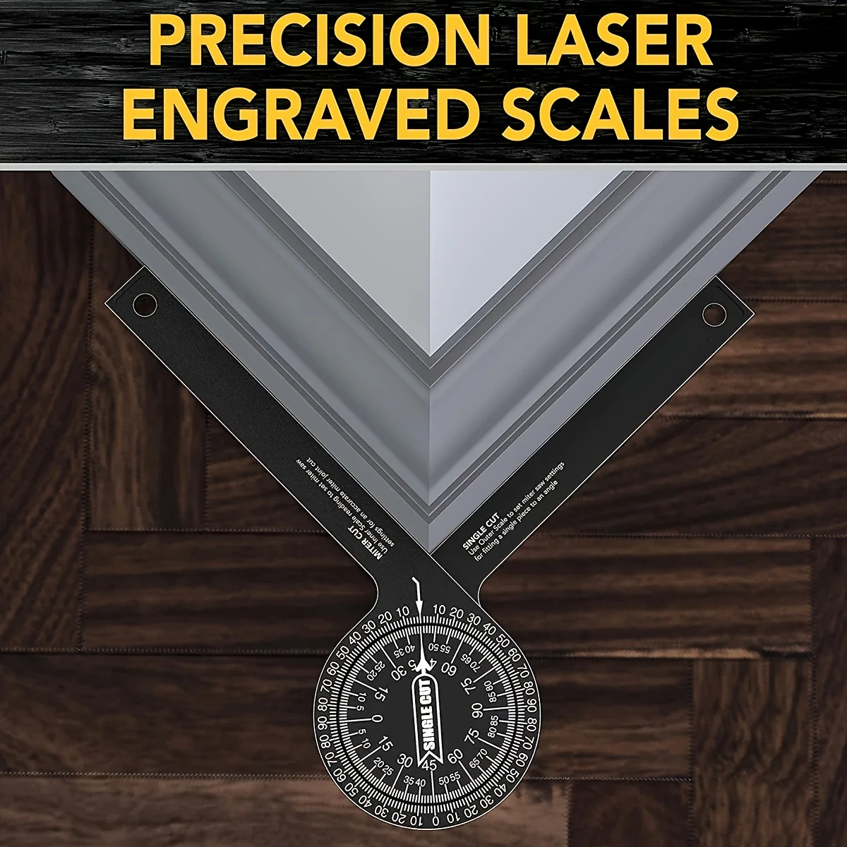 Aluminum Miter Saw Protractor | 7-Inch Rust Proof Angle Finder Featuring Precision Laser Engraved Scales