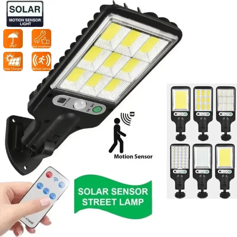 

108COB Sensor Street Lamp 3 Light Modes Outdoor Waterproof Security Solar Lamps Garden Terrace Garage Door Street Lighting 72COB
