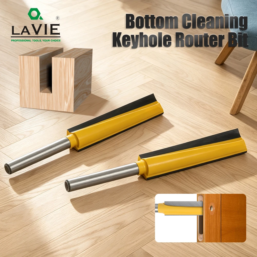 LAVIE CNC Router Bit 8mm Shank Area Cleaner Bed Level Surfacing Cutter Long 1pc C080061