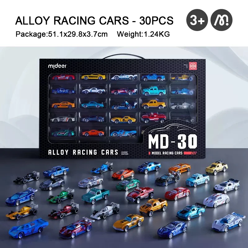 Mideer 30 Pcs Simulation Model Racing Cars Rebound vehicle City Vehicles Alloy Racing Club Urban Function Car For Kids Boy Gifts images - 6