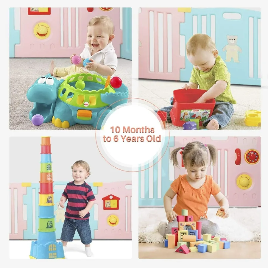 Box interattivo per bambini a 8 pannelli con cancello di sicurezza per i più piccoli Centro giochi per attività per bambini con design anticaduta Certificato ASTM Sa