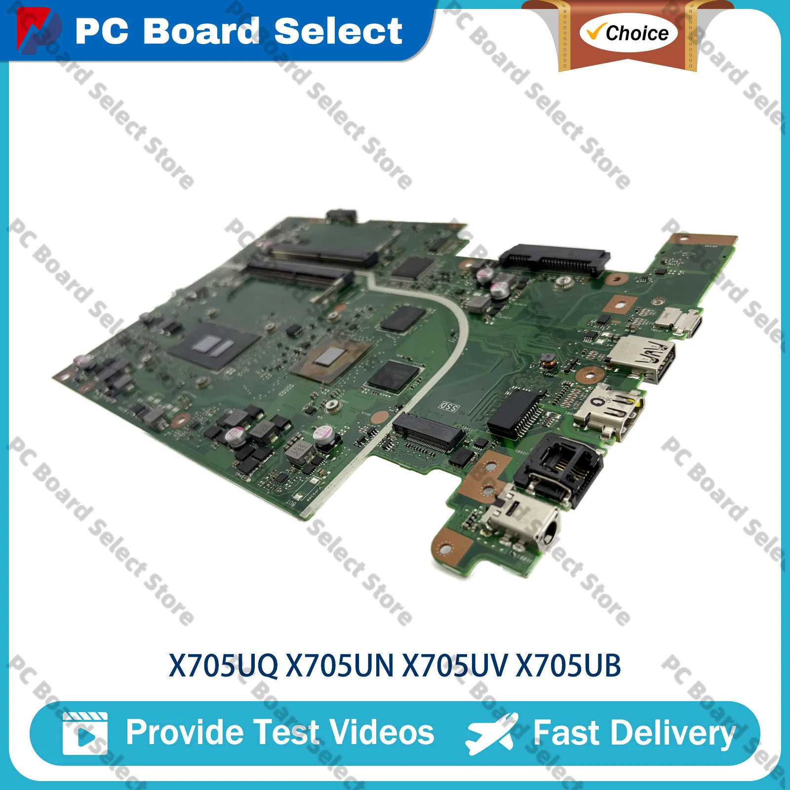 

X705UB Laptop Motherboard For ASUS VivoBook X705UBR X705UVP X705UNR F705U X705UBP X705UF X705U X705UV Mainboard W/ I3 I5 I7 CPU