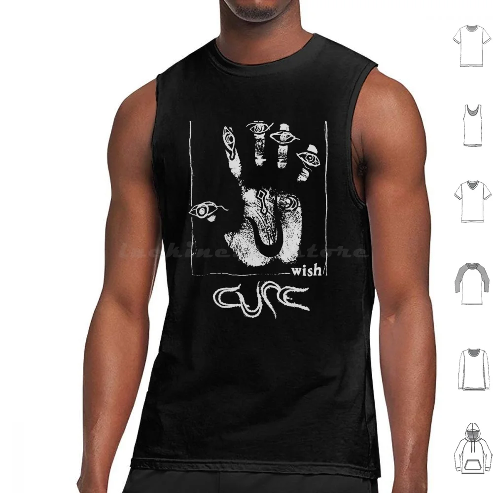 Hand Tank Tops Print Cotton Robert Smith Goth Gothic Punk Music Indie New Wave Cure Disintegration Band Alternative Band