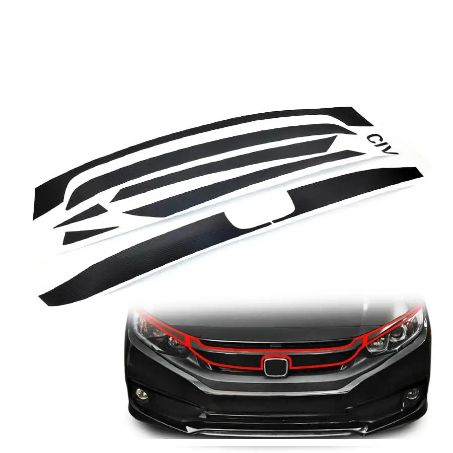 

Защитные наклейки на решетку переднего бампера из углеродного волокна для Honda Civic 2016-2020