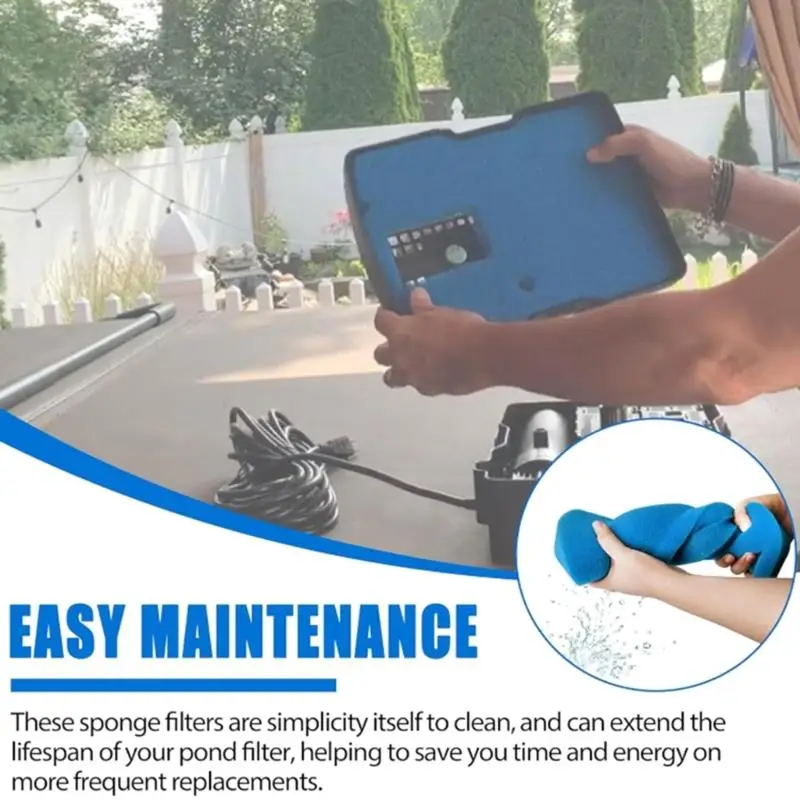 

652F 3Pcs Additional Pond Fan Sponges 660GPH Captures Dirt Extends Fan Existence