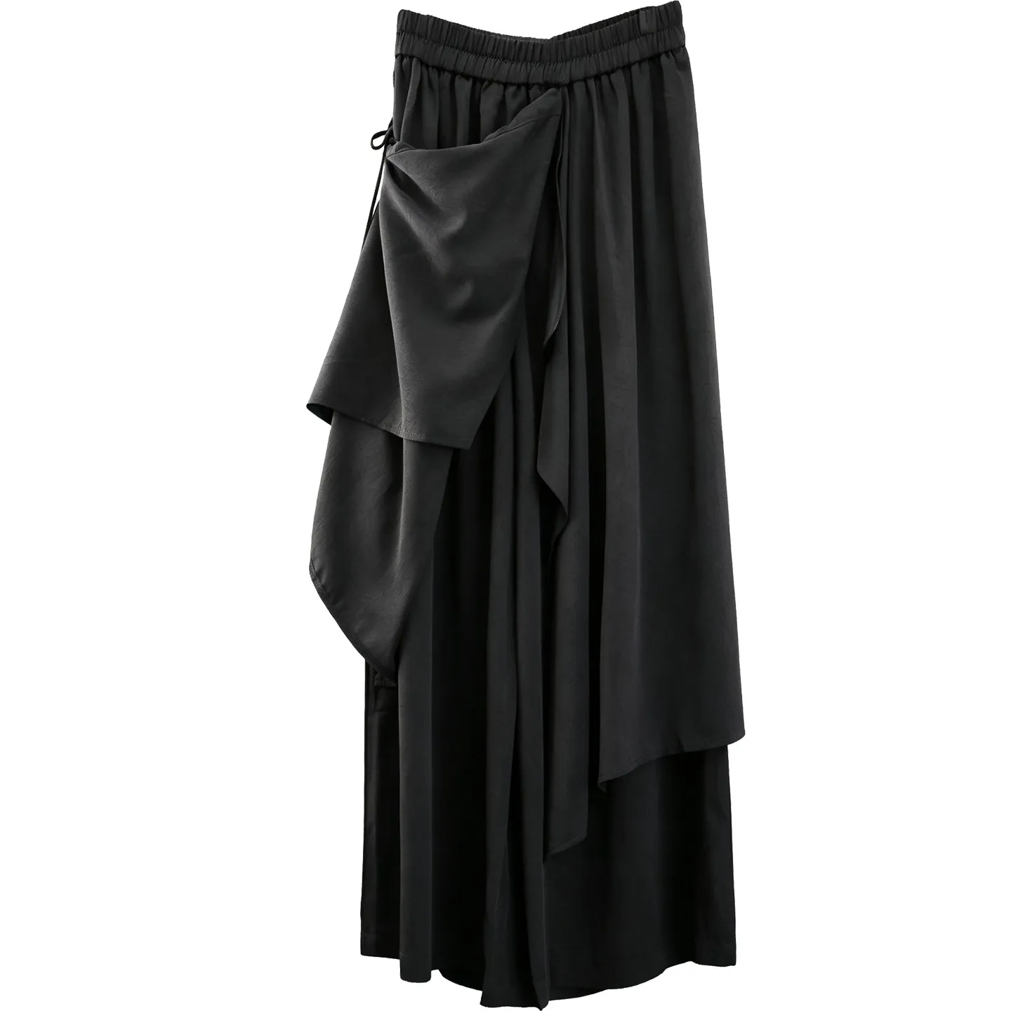 Retro Designer Japanese Style Vertical Cut Irregular Design Dark Wide-Leg Skort Unisex Loose False Two Pieces Pu Shuai