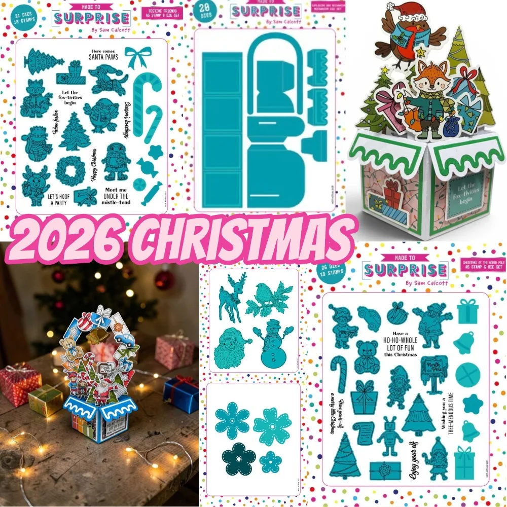 Christmas 2026 Metal Cutting Dies & Stamps Scrapbook Diary Decoration Stencil Embossing Template DIY Greeting Card Handmade 2026