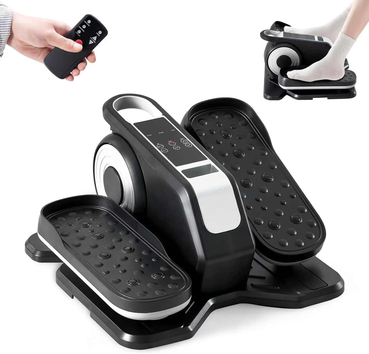 

Under Desk Elliptical Machine - Compact Quiet Mini Pedal Exerciser with Adjustable Speed, LED Display for Home Office Workouts