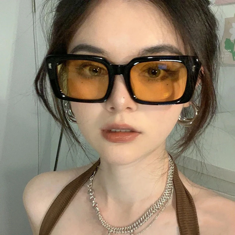 Pc Frame Rectangle Sunglasses Women Men Vintage Brand Designer Square Sun Glasses for Male Shades Female Eyewear Anti-Glare